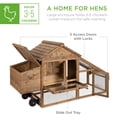 thumbnail image 4 of Best Choice Products 70in Mobile Fir Wood Chicken Coop Tractor Hen House w/ Wheels, 2 Doors, Nest Box, Removable Tray, 4 of 7