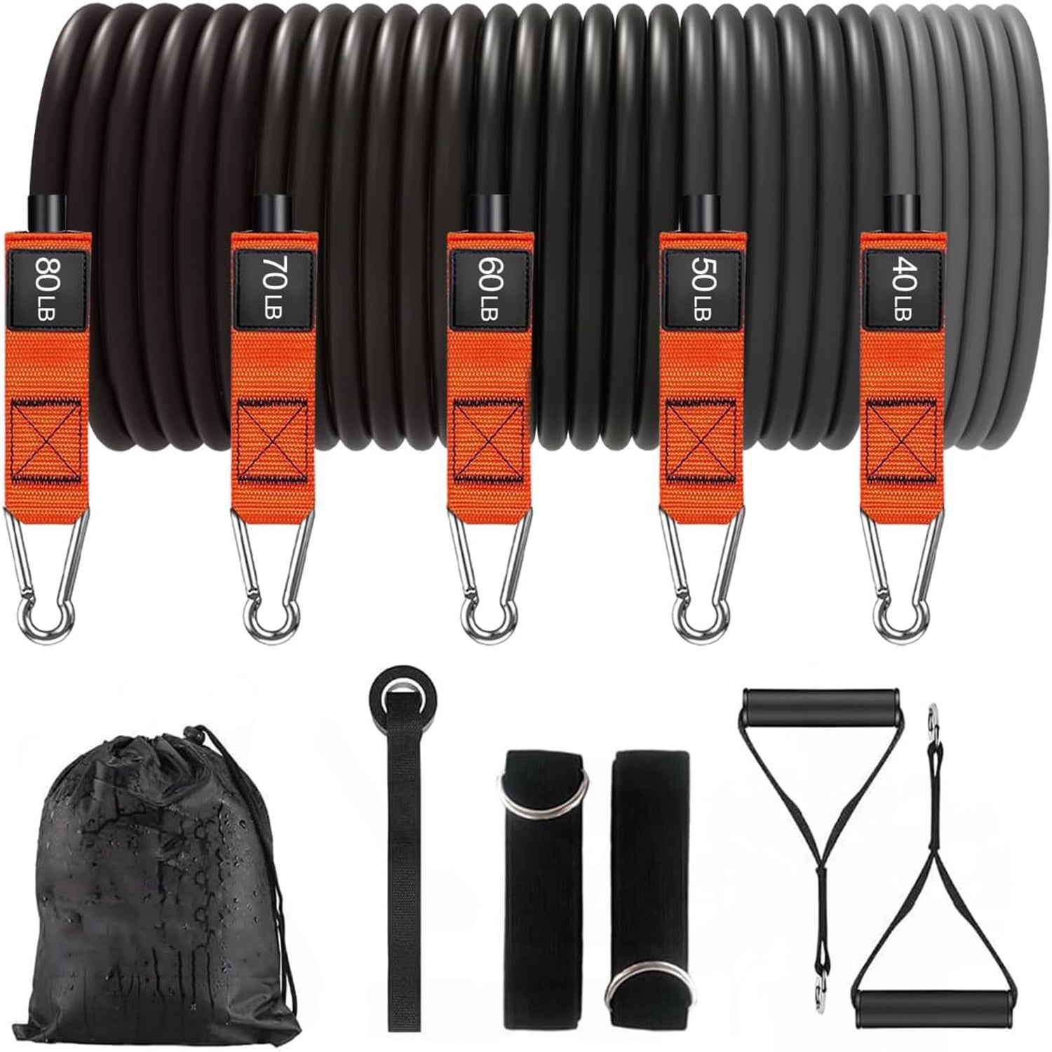 Workout Bands, Resistance Bands for Working Out with Handles for Men and Women, Exercising Bands for Fitness Weights Work Out at Home