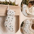 thumbnail image 3 of Feledorashia Christmas Stocking, Holiday Mantel Hanging Sock, Patterned Fabric Boot Shape with a Wide Cuff and Hanging Loop for Fireplace Stair Railing and Gift Display, Soft Reusable Seasonal Decor, 3 of 9