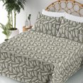 thumbnail image 3 of Ambesonne Forest Fitted & Flat Sheet with Shams 4 Pcs Set, Autumn Botanical Fern Leaves, Full, Army Green and White, 3 of 5