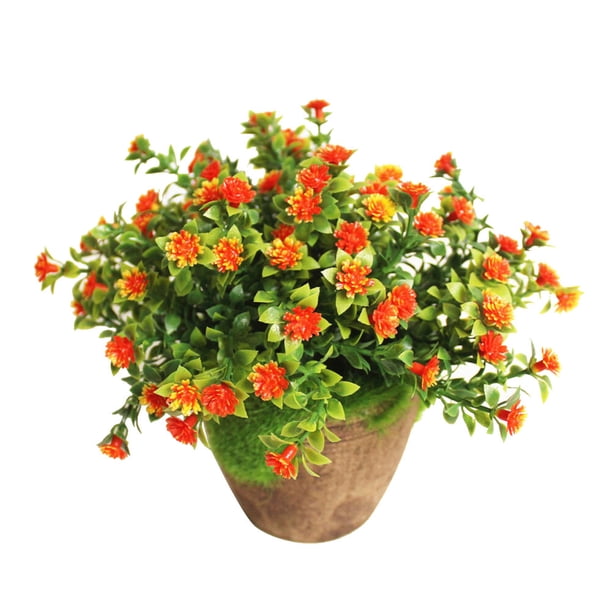GOOHOCHY Plantas artificiales, bonsái decorativo de plástico, para decoración del hogar (naranja)