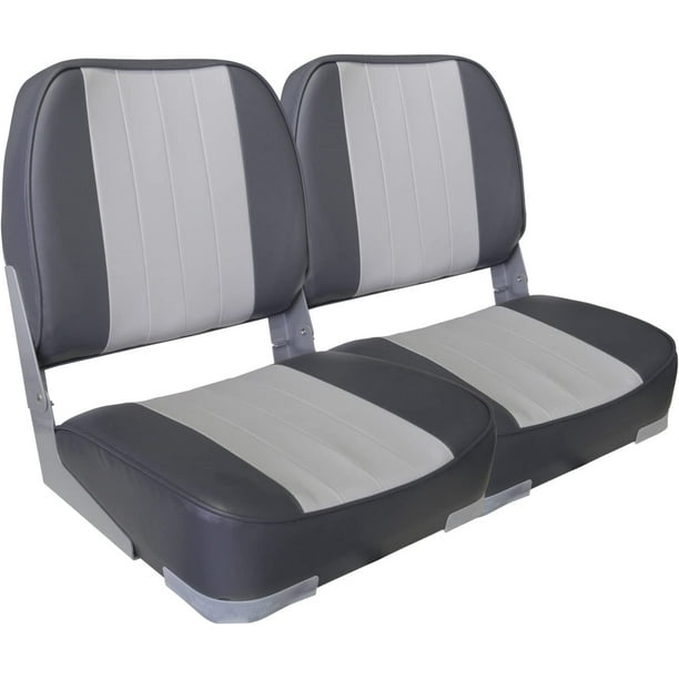 Leader Accessories Classic Folding Seat A Pair of New Low Back Folding Boat Seats(2 Seats),Gray