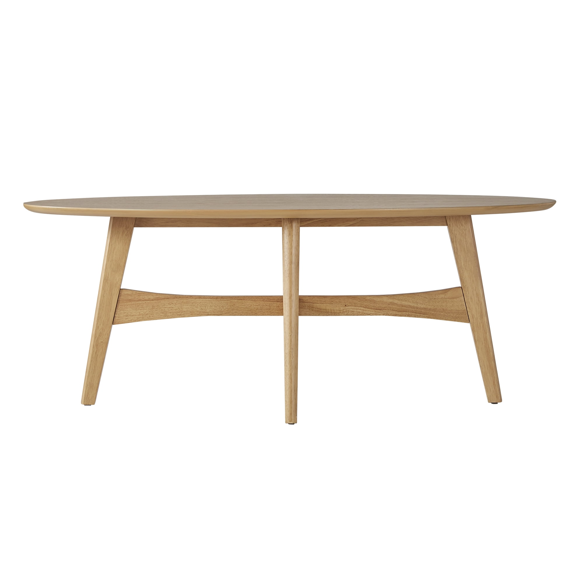 Weston Home Carole Modern Oval Wood Coffee Table, Natural Oak