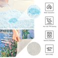 thumbnail image 3 of Yayeee Bath Rug for Bathroom Floor Non Slip Contour Fluffy Soft Absorbent Mat, 20"x24", Blue Floral Window, 3 of 7
