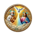 thumbnail image 3 of Letrero de pared redondo de Jesús, placa 2D, placa de pared, letrero de puerta delantera, decoración de pared, decoración colgante para vacaciones, 3 of 8