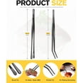 thumbnail image 5 of Bundlepro 2 Pack 12'' Stainless Steel Kitchen Fine Food Tweezers Tongs for Feeding Planting, Black, 5 of 6