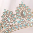 thumbnail image 4 of Granjero Gordo Tocado de princesa para novia, corona, decoración de joyas para el cabello con diamantes de imitación de cristal, decoración para fiesta de disfraces (verde), 4 of 4