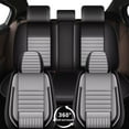 thumbnail image 5 of DIKSOAKR Full Set Car Seat Cover Fit for Ford Explorer 2004-2025: Faux Leather Seat Cushion with Lumbar Support Waterproof Seat Protector Compatible Airbag (Black&Gray)-2 Rows 5 Seats, 5 of 7