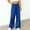 *Blue, variant on ClodeEU Women's Elastic Waist Drawstring Satin Satin Wide Leg Pants，Fashion Casual Loose Trousers Gray,Womens Plus L