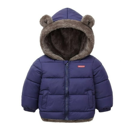 

Bullpiano Winter Kids Down & Parkas Boys Girls Lambs Down Hoodies Jacket Coat with Cute Bear Ears Children Outerwear & Coats
