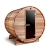 ALEKO SB4CEDAR Outdoor and Indoor Rustic Western Red Cedar Barrel Sauna, 4.5 kW Harvia KIP Heater, 4 Person