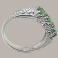thumbnail image 3 of LBG British Made Real 925 Sterling Silver Natural Emerald Womens Anniversary Ring - 33 size options - Size 6.25, 3 of 5