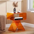 thumbnail image 3 of Mesita de noche acrílica transparente moderna: mesa auxiliar creativa, mesa auxiliar pequeña y estrecha, 3 of 4