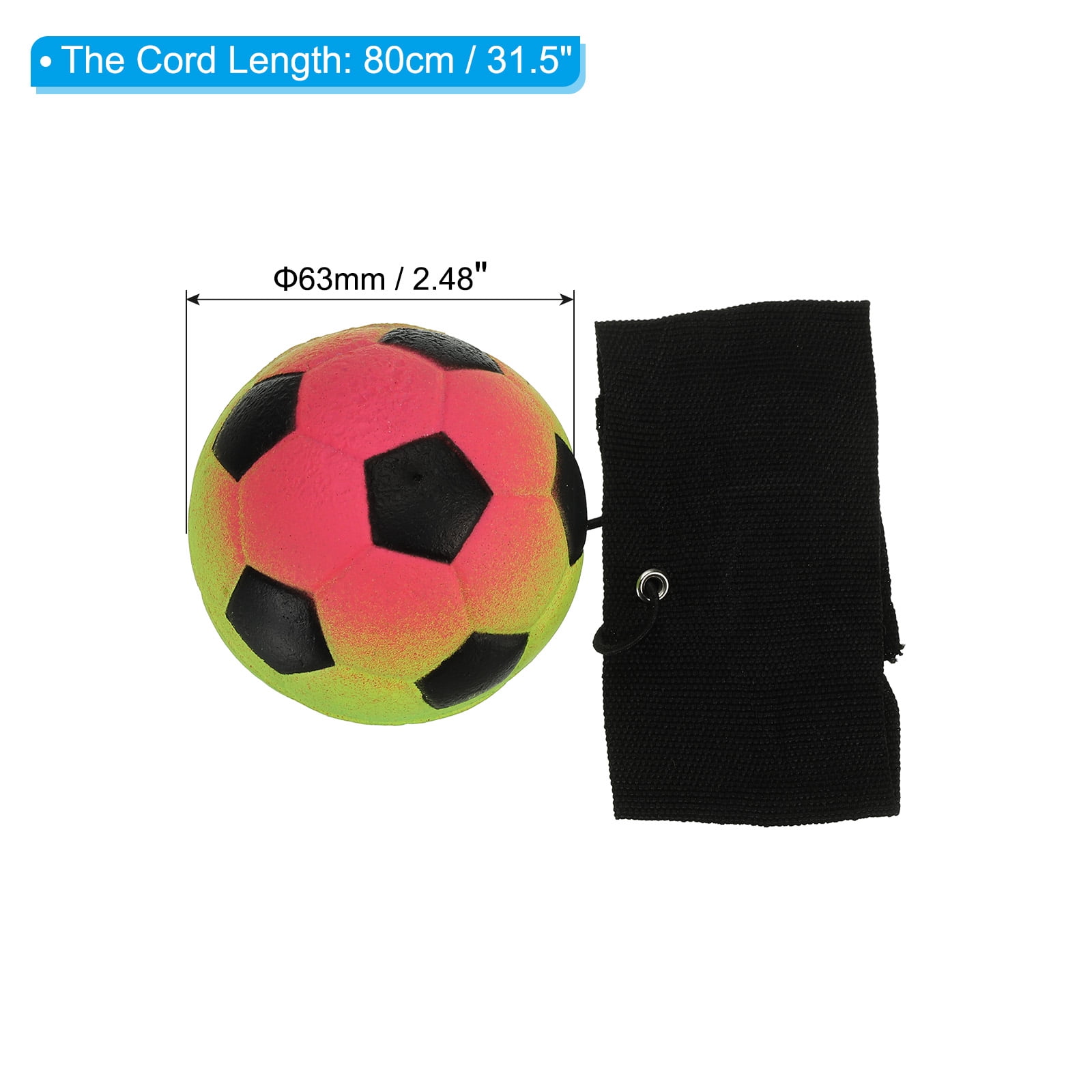 Uxcell 2.5 Inch Sports Wrist Ball, 12Pcs Soccer Rubber Rebound Wristband Wrist Return Ball Sport on A String for Exercise Play, Mixed Colors