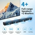 thumbnail image 3 of 3 in 1 Detachable Sound Bar for TV, 100W Split Soundbars Bluetooth 5.0 Surround Sound System for TV Home Audio 36" Soundbar Speaker, ARC/Optical/AUX Connection & Remote, 6 EQ Modes, Wall Mount, 3 of 8
