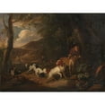 thumbnail image 3 of Adriaen Cornelisz Beeldemaker 18x15 Black Modern Framed Museum Art Print Titled - Hunter with Hounds at the Edge of a Wood (C. 1660 - C. 1699), 3 of 5