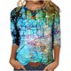 thumbnail image 2 of ICHUANYI Clearance Women Summer Fashion Flower Print Round Neck Long Sleeve T-shirt Top Blouse Pullover(Multicolor, M) ICHUANYI WER2023081204809, 2 of 5