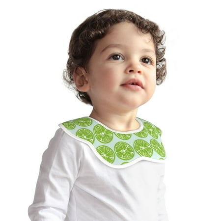 

Bingfone Green Lemon Slices Soft Bibs for Baby Boy Girl 360 Rotate Petal Absorbent Bibs Washable for Drooling Teething