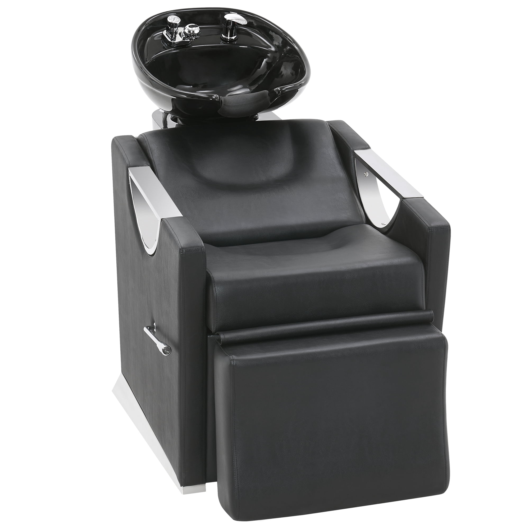 BarberPub Ceramic Bowl Shampoo Chair Extended Ceramic Shampoo Bowl Sink ...