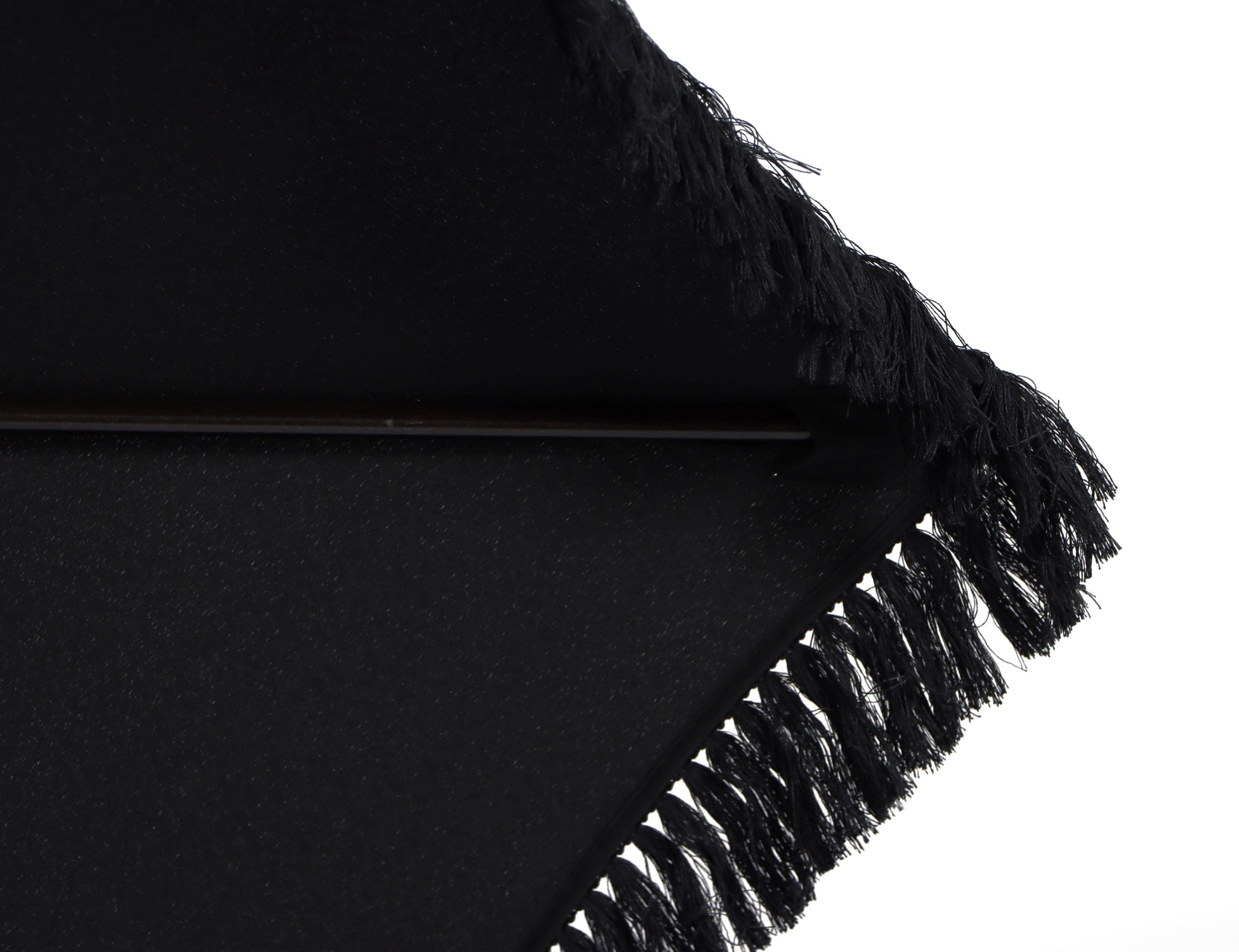 Better Homes & Gardens 7.5" Black Solid Print Round Fringe Patio Umbrella