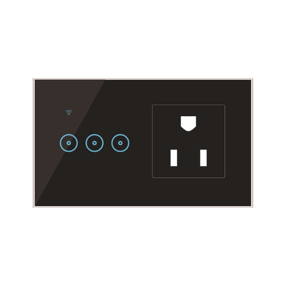 Bewildely Enchufe de pared inteligente enchufe de EE. UU. WiFi temporizador inalámbrico Control remoto interruptor de pantalla táctil toma de corriente Electrodomésticos TYPE4 NO4 Bewildely HA005243-06