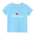 thumbnail image 3 of Lovskoo Girls Boys Summer Tops Trendy Short Sleeve T-Shirt Casual Crew Neck Daily Shirt for Kids 3-10 Years - Assorted Colors Blue, 3 of 7