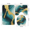 thumbnail image 3 of Blue and Gold Marble Golden Dots Pattern Bathroom Rugs Sets 3 Piece,Toilet Cover Set,Absorbent Non Slip Bathroom Mats Sets with U-Shaped Contour Rug Toilet Rug Set, 3 of 5