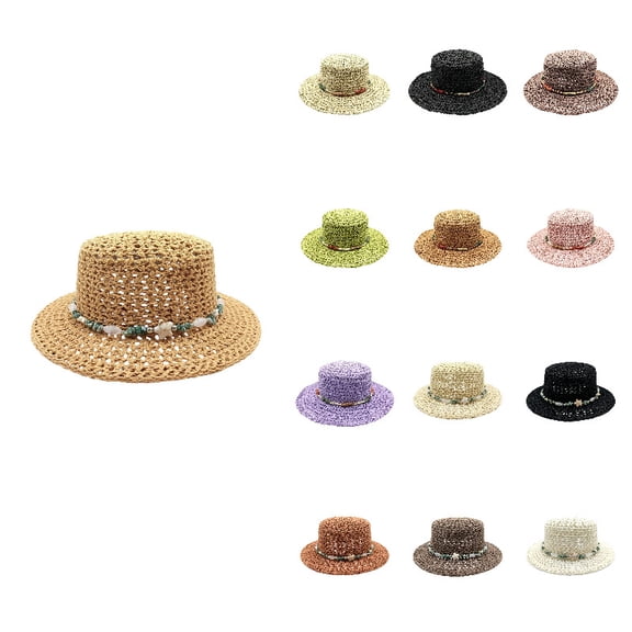 Women Beach Hat Khak Wide Brim Sun Straw Hats for Women Sun Hat Mens UPF 50 Protection Floppy Foldable Summer Hats