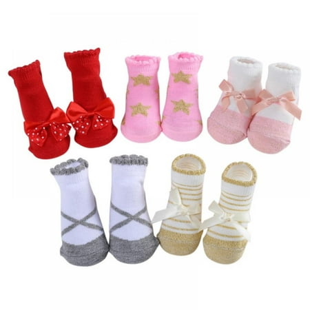 

5 Pairs/Lot Baby Socks 0-12 Months Cotton Kids Socks Cartoon Print Bows Girls Cute Newborn Boy Toddler Children Socks