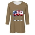 thumbnail image 4 of GERsome Womens 4th of July Tops Crewneck 3/4 Sleeve T Shirts American Flag Graphic Shirts Loose Fit USA Veteran Summer Tees S-2XL, 4 of 4