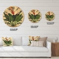thumbnail image 4 of Designart 'Retro Wildflowers' Farmhouse Wood Wall Clock, 4 of 5