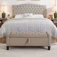 thumbnail image 3 of S-HOME Ottoman with Storage, Storage Ottoman Bench with Safety Hinge 350 lbs Weight, Upholstered Entryway Bench with Seating, 3 of 10
