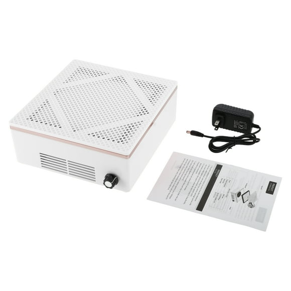 Recolector de polvo de uñas Vocoste, aspiradora de polvo de uñas de 60W, ventilador de polvo de uñas de bajo ruido en blanco