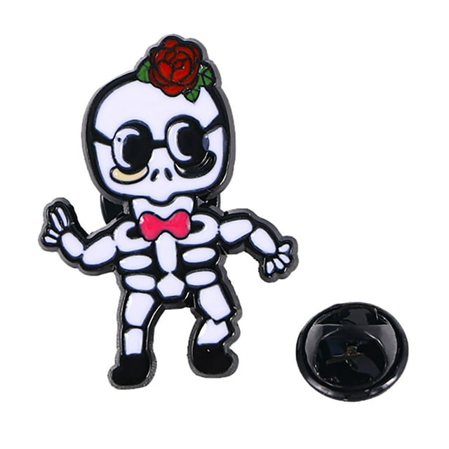 Série d'Halloween Broches Mignonnes Dessin Animé Insigne Tête de Citrouille Squelette et Broche