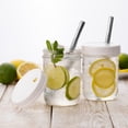 thumbnail image 6 of Reusable Wide Mouth Smoothie Boba Tea Cups Bubble With Lids And Straws Mason Jars Glass (2-pack  16 Oz Jars), 6 of 7