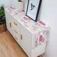 thumbnail image 2 of Table Decor Table Runner Flower Pink Leaves Retro Art Pattern Coffee Table Cover Cloth Wedding Party Restaurant Table Runner, 2 of 3
