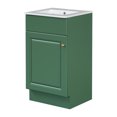 thumbnail image 2 of Vale Modern 18" Bathroom Vanity Cabinet with Ceramic Sink, Soft-Close Door, and Adjustable Storage, Green, 2 of 10