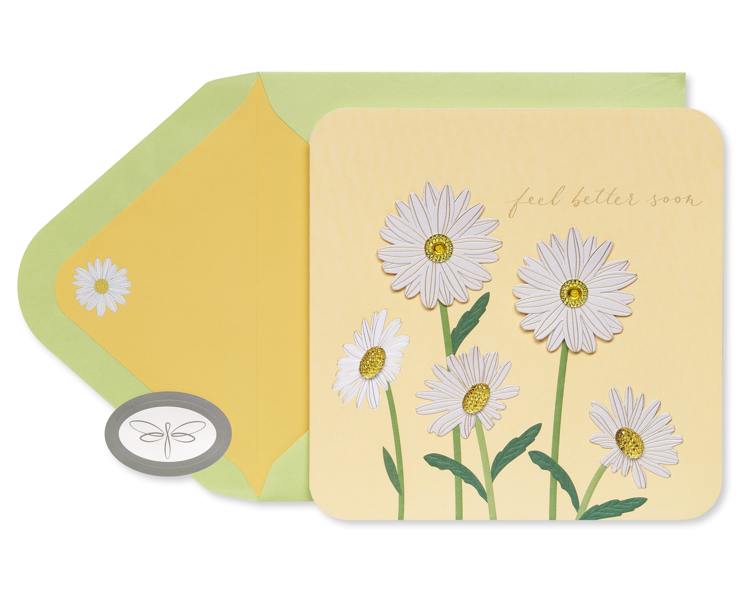 Papersong Premium Get Well Soon Card (Daisies)