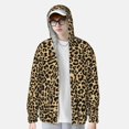 thumbnail image 4 of Goofa Leopard Print Printed Women's UPF 50+ Sun Protection Hoodie Jacket Lightweight Long Sleeve Sun Shirt for Women with Pocket Hiking Outdoor-Large, 4 of 9
