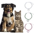 thumbnail image 3 of NIBOLOG Pet Necklace Exquisite Attractive Pet Dog Cat Rhinestones Heart Pendant Collar Pet Supplies, 3 of 7