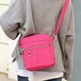 thumbnail image 5 of Xeie Thuk Women's Simple Nylon Multi Pocket Solid Color Casual Crossbody Bag Crossbody Bag, Red, 1-Piece, 5 of 12