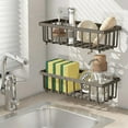 thumbnail image 4 of Upgraded Sponge Kitchen Sink Caddy Organizer Brush Sink Sponge With Auto Draining Tray I, 4 of 6
