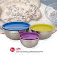 thumbnail image 5 of Home Basics 6-Piece Stainless Steel Nesting Mixing Bowls with Lids, 5 of 7