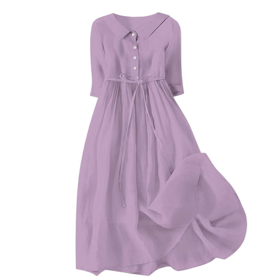 Sexlip Womens Ruffled Mini Dress Tie Front Design Stretchy Fabric Relaxed Silhouette for Party Events Purple XXL