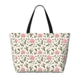thumbnail image 2 of Fuzoiu Rose Flowers Print Waterproof Beach Tote Bag for Women Girls with Zipper,Sandproof Pool Swim Bag,Large Capacity Beach Travel Bag for Pool Swim Travel Everyday, 2 of 7