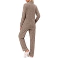 thumbnail image 4 of Weekease Pajama sets for Women Button up Tops Drawstring Pants Sleepwear Contrast Piping Fall Nightwear with Pockets, 4 of 7