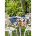 thumbnail image 2 of Outdoor Tablecloth with Umbrella Hole and Zipper, Orange Pumpkins Fall Round Table Cloth 60 Inch Waterproof Tablecloth, Thanksgiving Botanical Autumn Picnic Table Cover for Patio Camping, 2 of 7