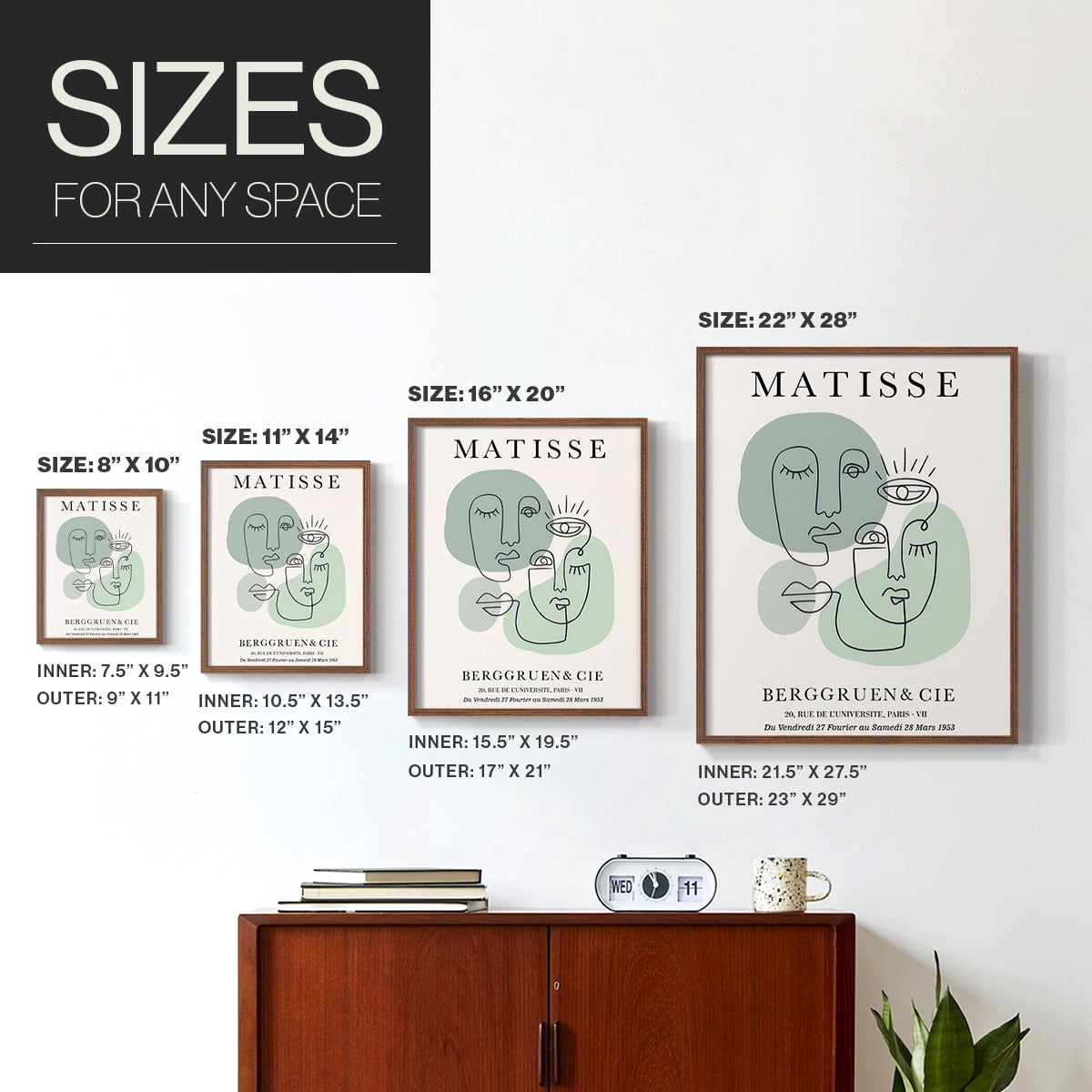 Matisse CLXXIX Framed Print in Brown Solid Wood 8 x 10 Framed Print
