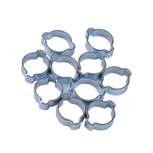 relayinert DOUBLE EAR CLIPS ,O CLAMP ,ZINC ,10 PACK PLATED STEEL 5 to 7mm 1Set