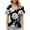 #10Black, variant on Women's Summer Top Casual Shirts V Neck Short Sleeve T-Shirts Fashion Floral Print Loose Blouses Pullover Spring Tunic Tops for Women